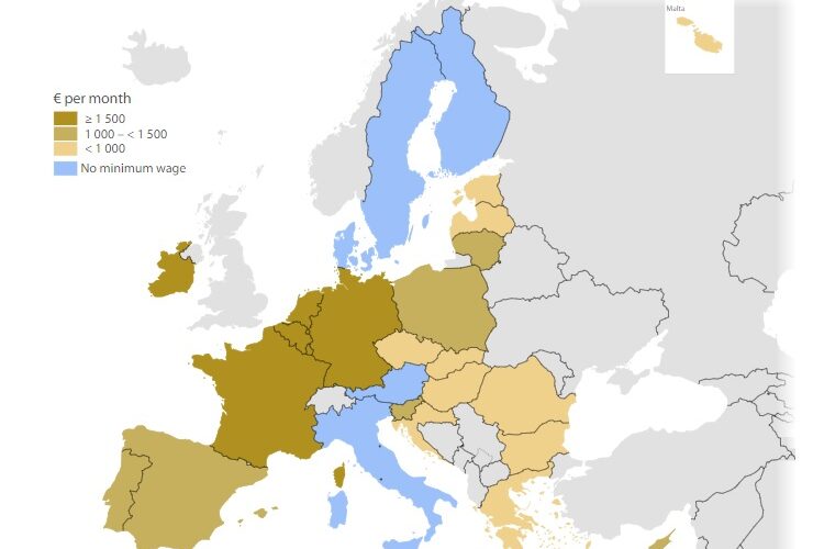 România, printre țările cu cele mai mici salarii minime din UE în ianuarie 2025, potrivit dateloe Eurostat